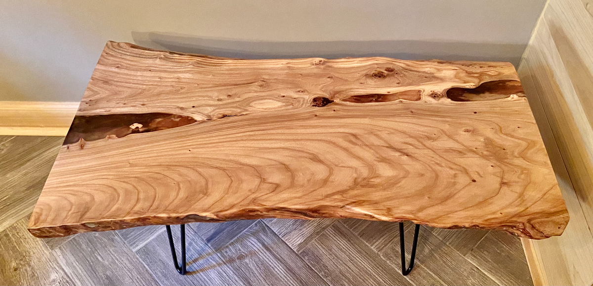Naturally Beautiful Chestnut Live Edge Table with Clear Epoxy