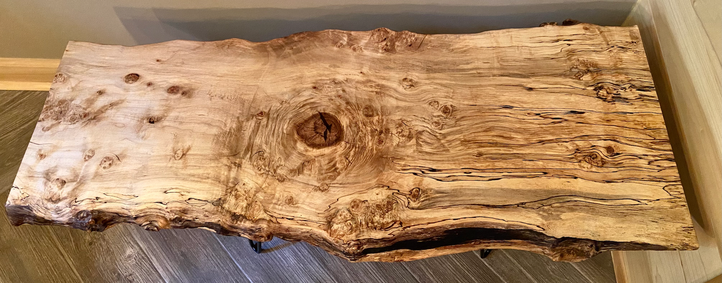 Long Live Edge Spalted Maple Table - 48β x 20β (SOLD)