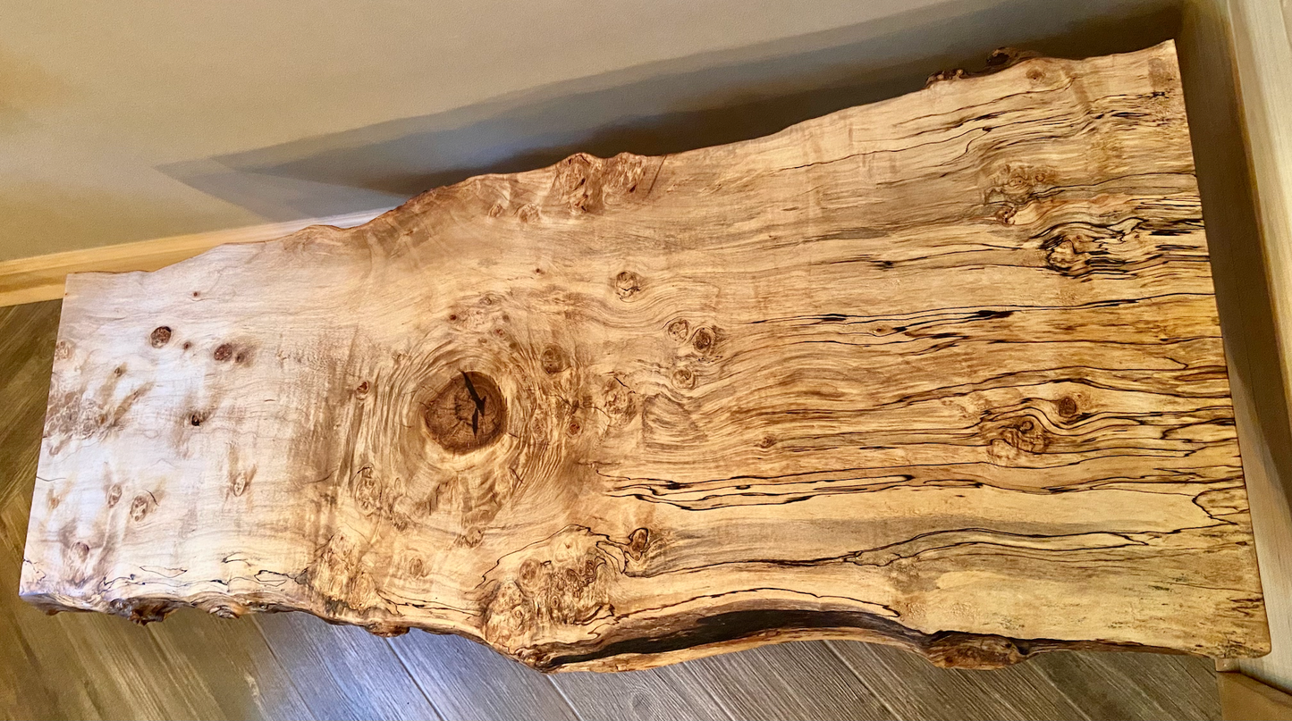 Long Live Edge Spalted Maple Table - 48β x 20β (SOLD)