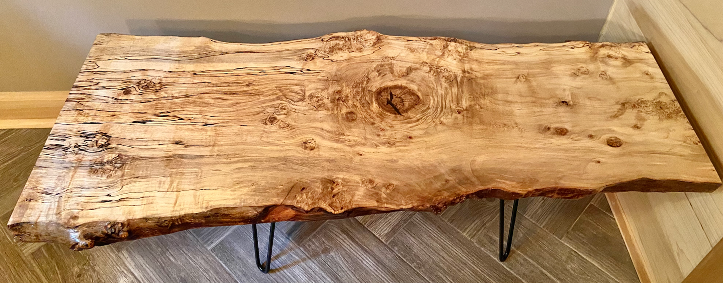 Long Live Edge Spalted Maple Table - 48β x 20β (SOLD)