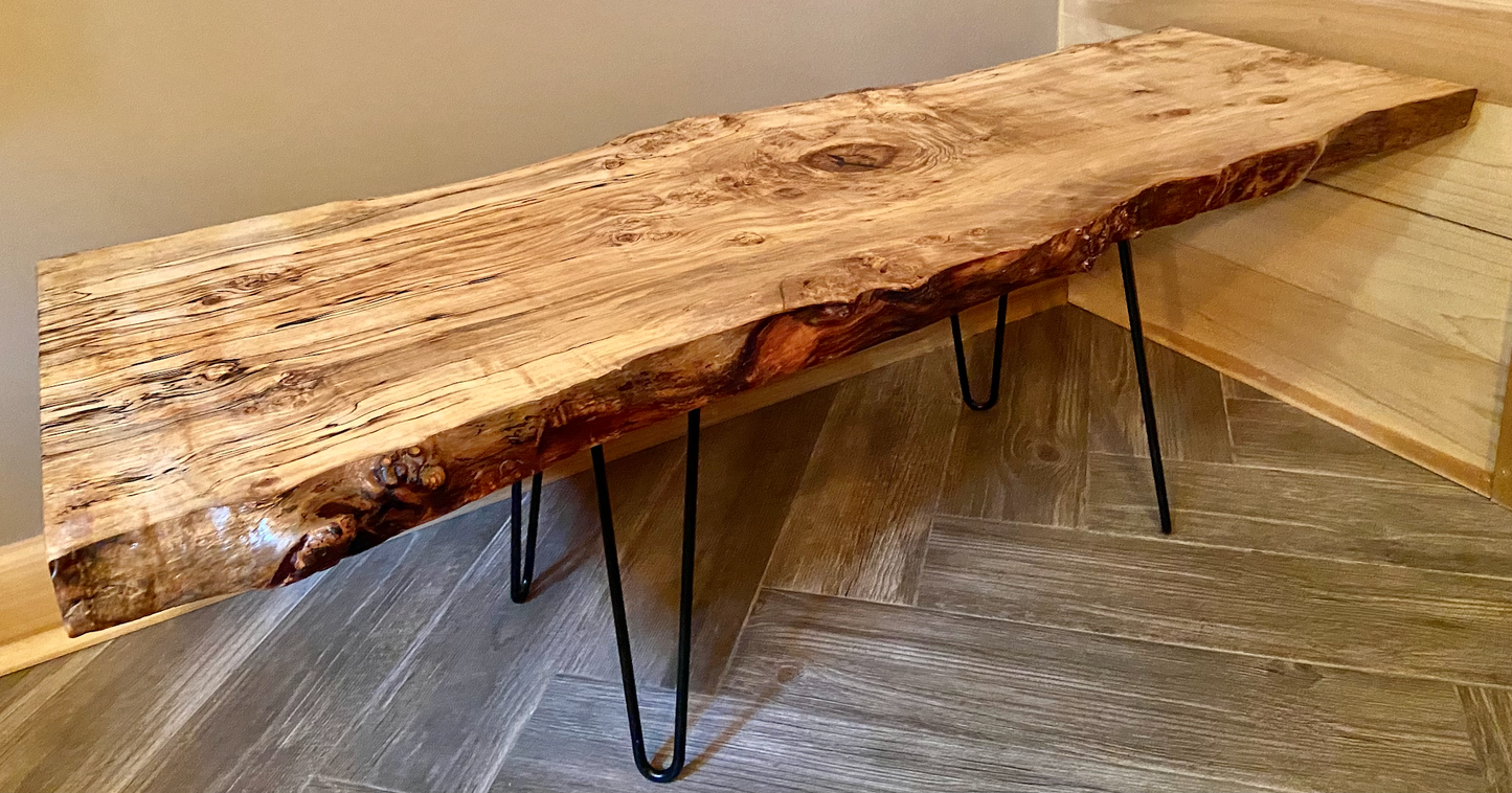 Long Live Edge Spalted Maple Table - 48β x 20β (SOLD)