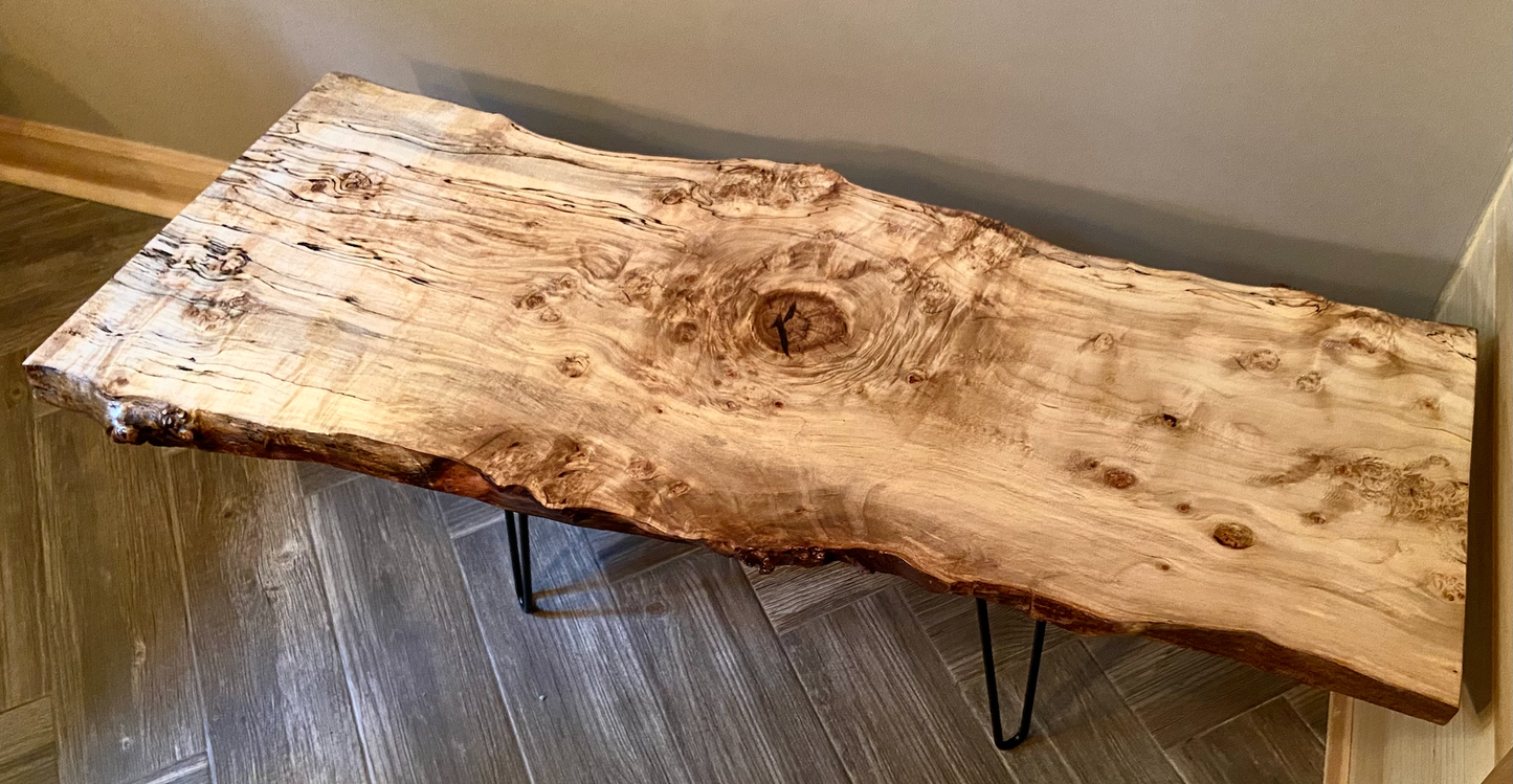 Long Live Edge Spalted Maple Table - 48β x 20β (SOLD)