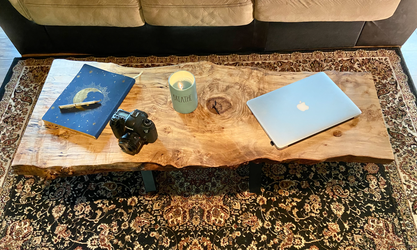 Long Live Edge Spalted Maple Table - 48β x 20β (SOLD)