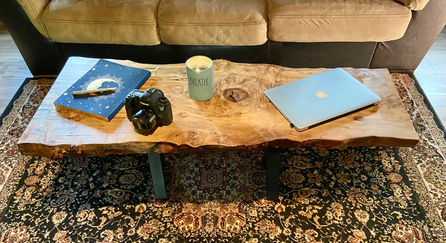 Long Live Edge Spalted Maple Table - 48β x 20β (SOLD)