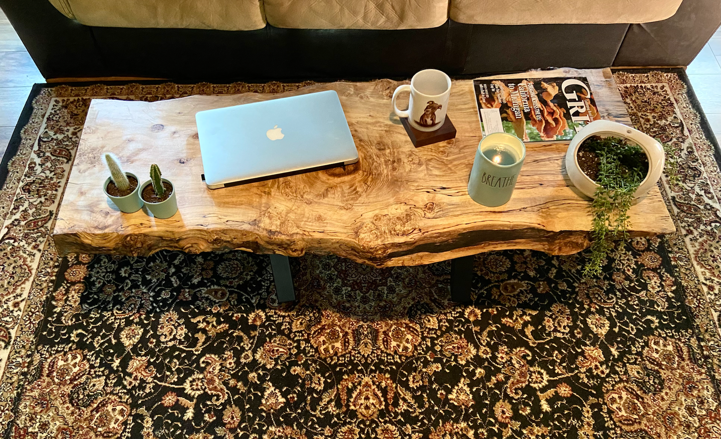 Long Live Edge Spalted Maple Table - 48β x 20β (SOLD)
