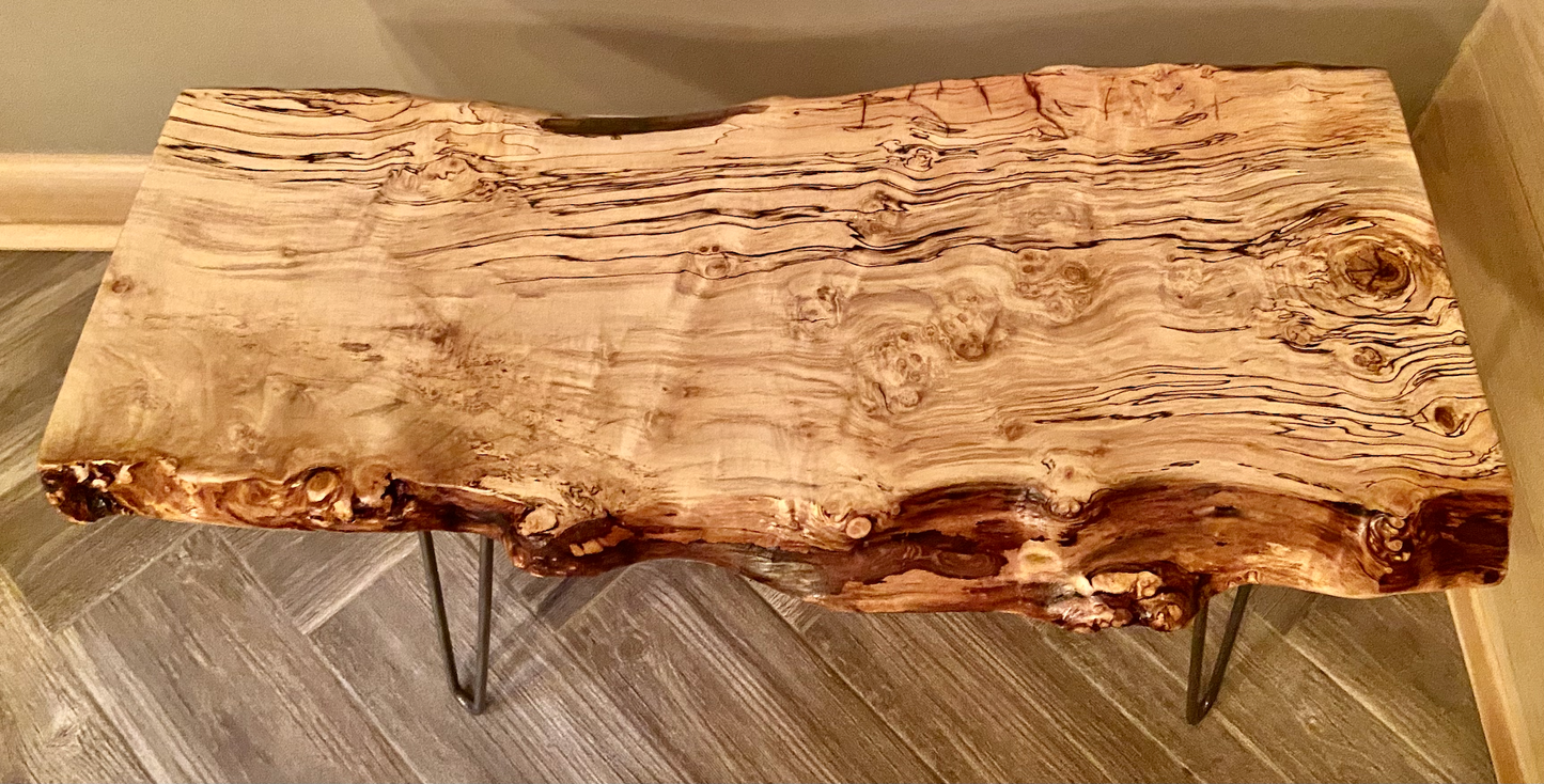 Live Edge Spalted Maple End Table - 32” x 15” (SOLD)
