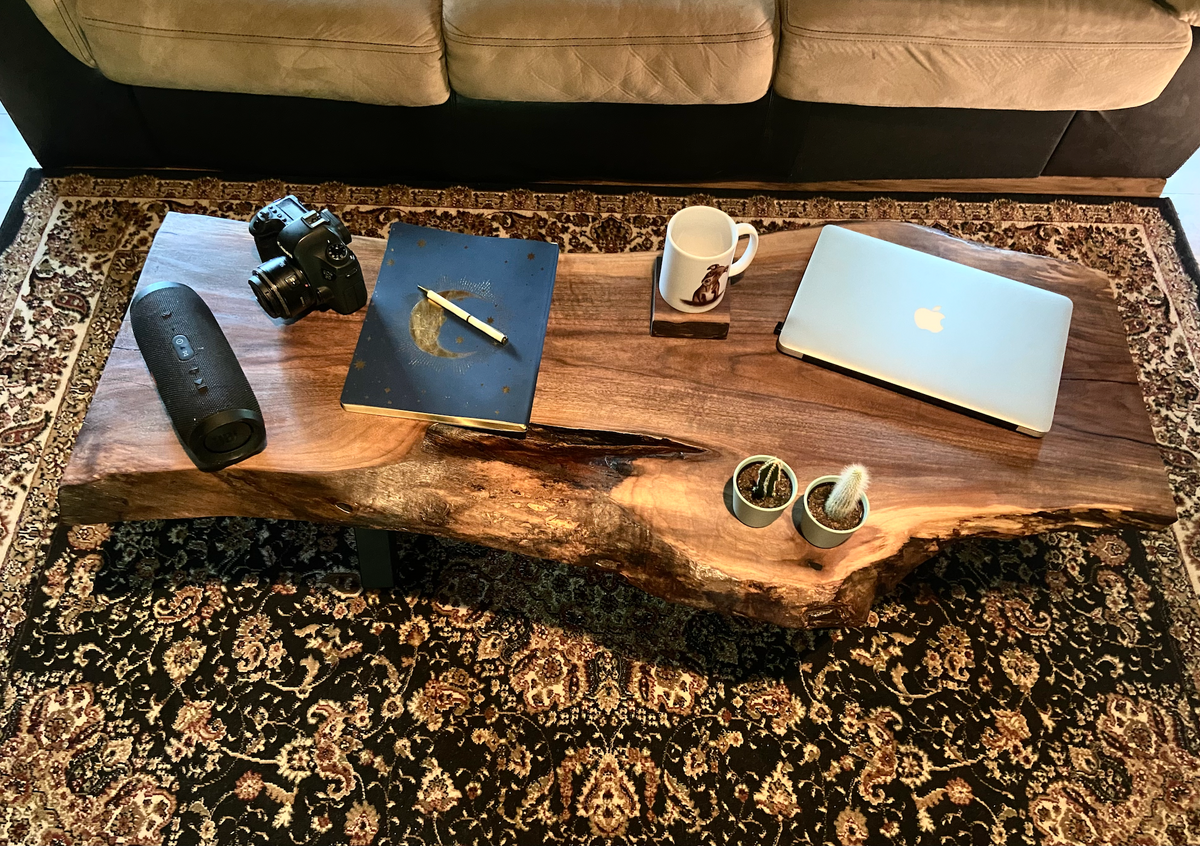 Rugged Live Edge Black Walnut Table or Rustic Live Edge Bench (SOLD)