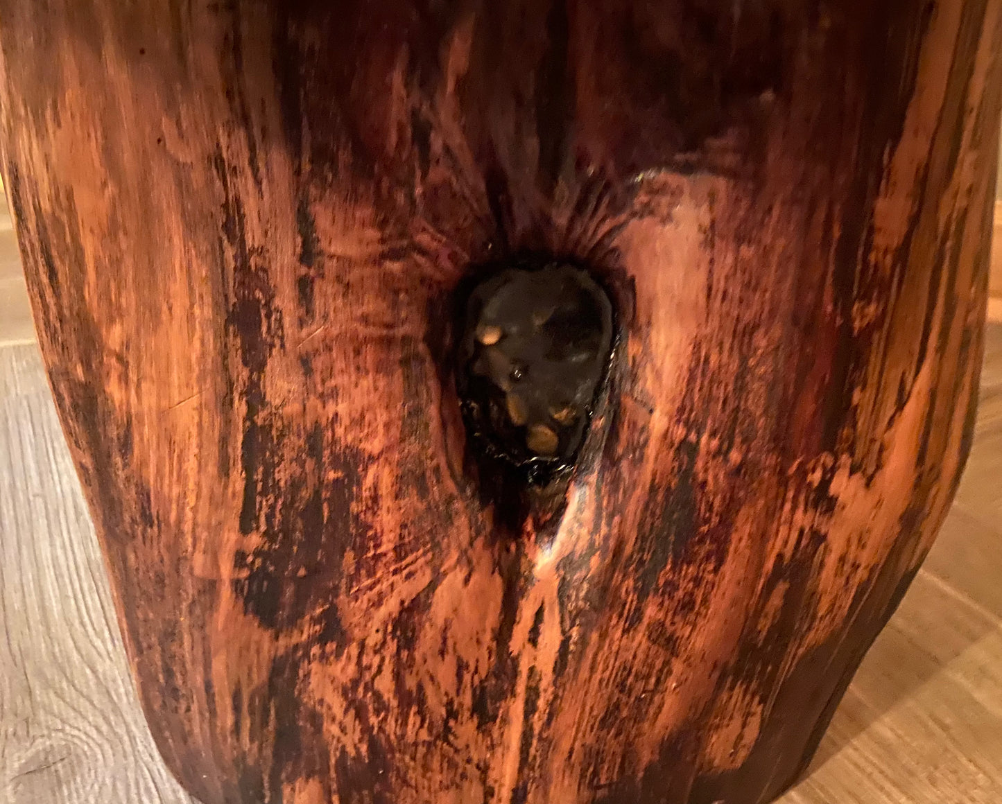 Live Edge Walnut Wafer Top on Walnut Trunk Base (SOLD)