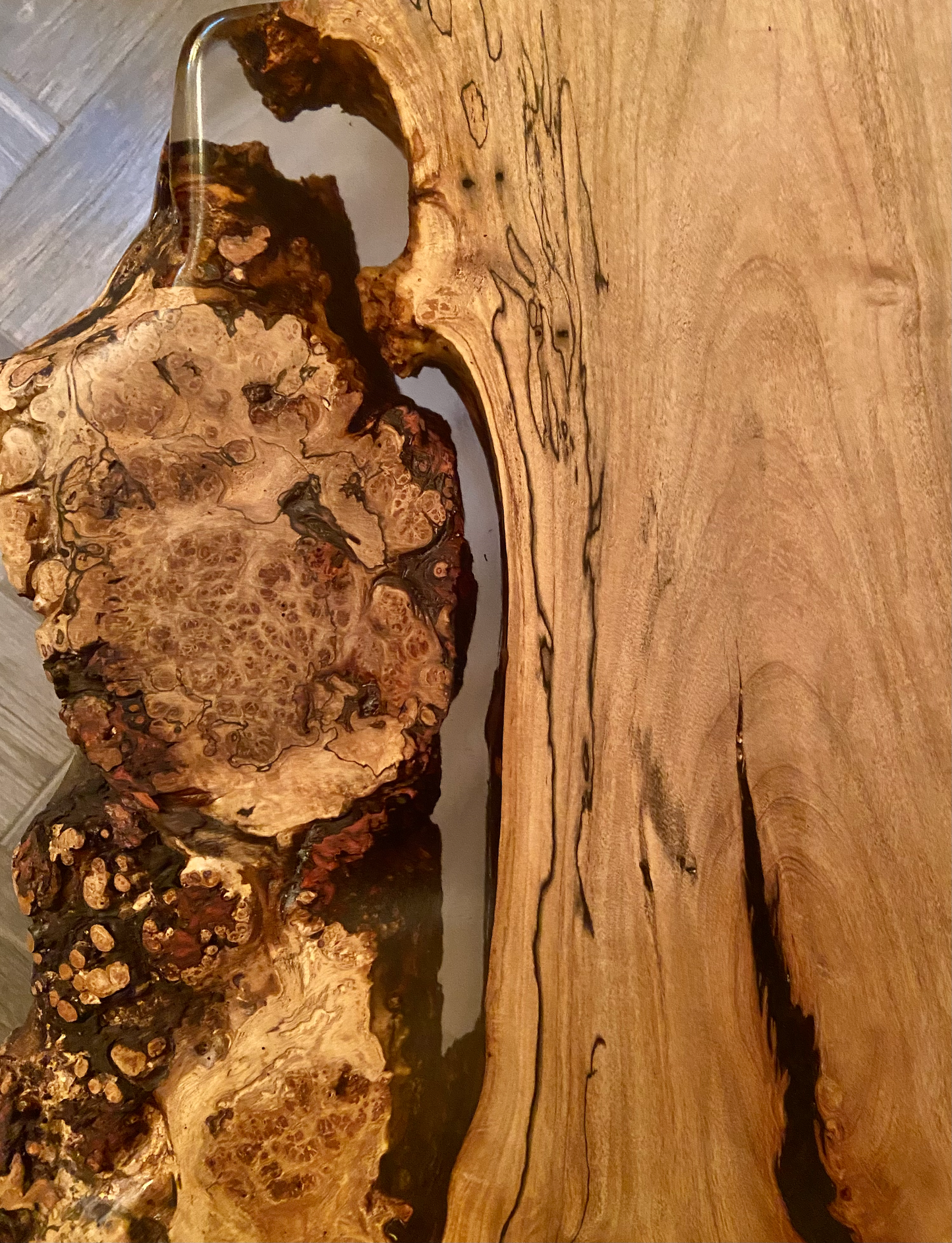 Wider Ultra Unique Live Edge Spalted and Burl Maple Wood Coffee Table (SOLD)