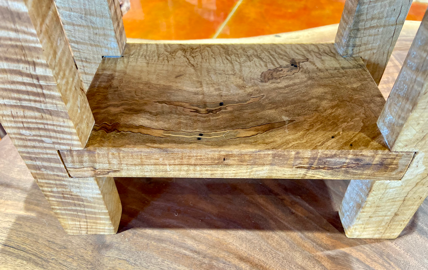 Gorgeous Figure Maple (Curly Maple & Ambrosia Wormy Maple) Wine Glass and Bottle Holder for the Kitchen or Home Bar