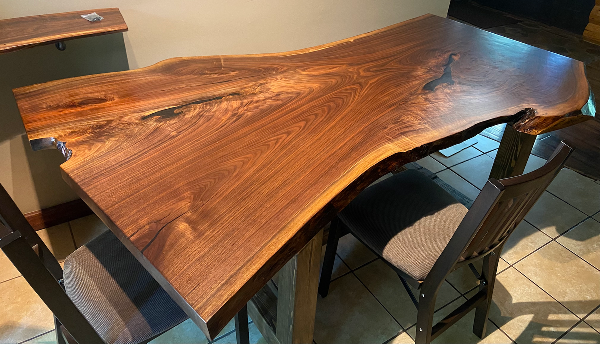 Large Live Edge Black Walnut Dining Table
