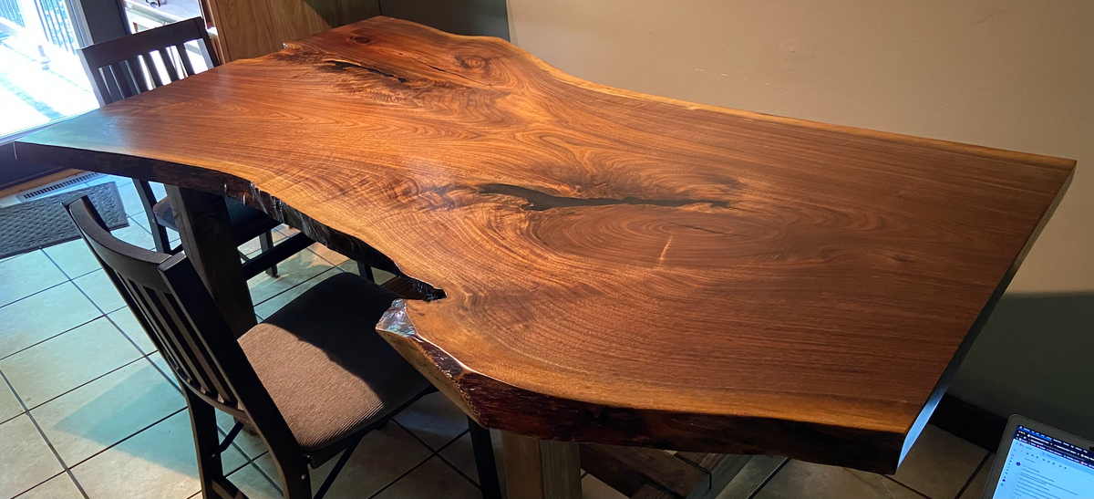 Large Live Edge Black Walnut Dining Table