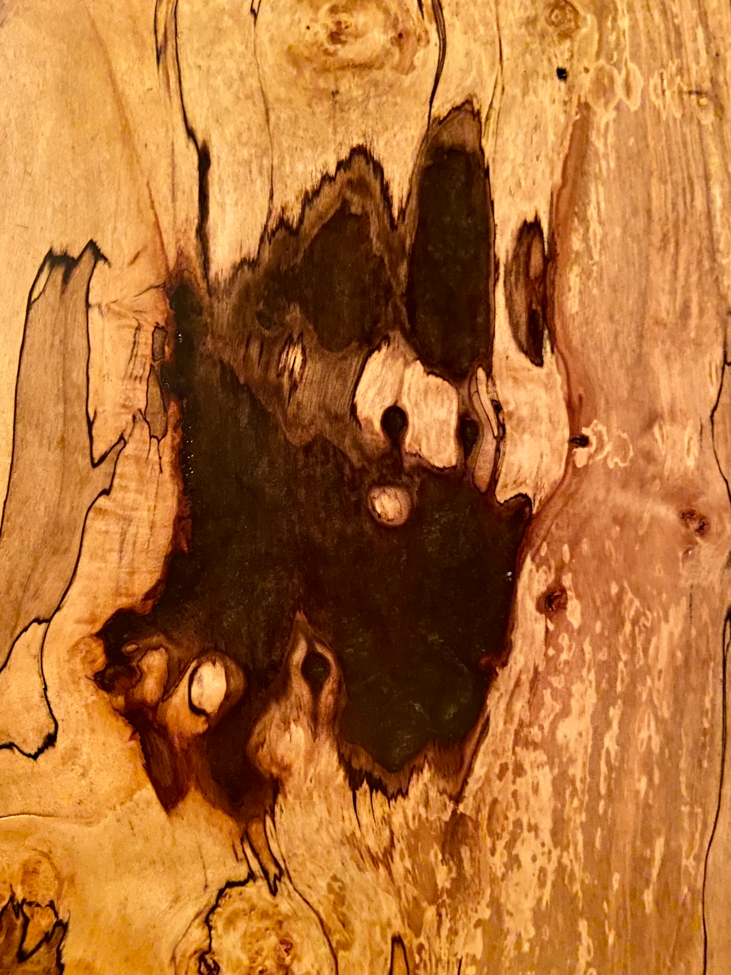 Spalted Maple Coffee Table with Additional Shelf