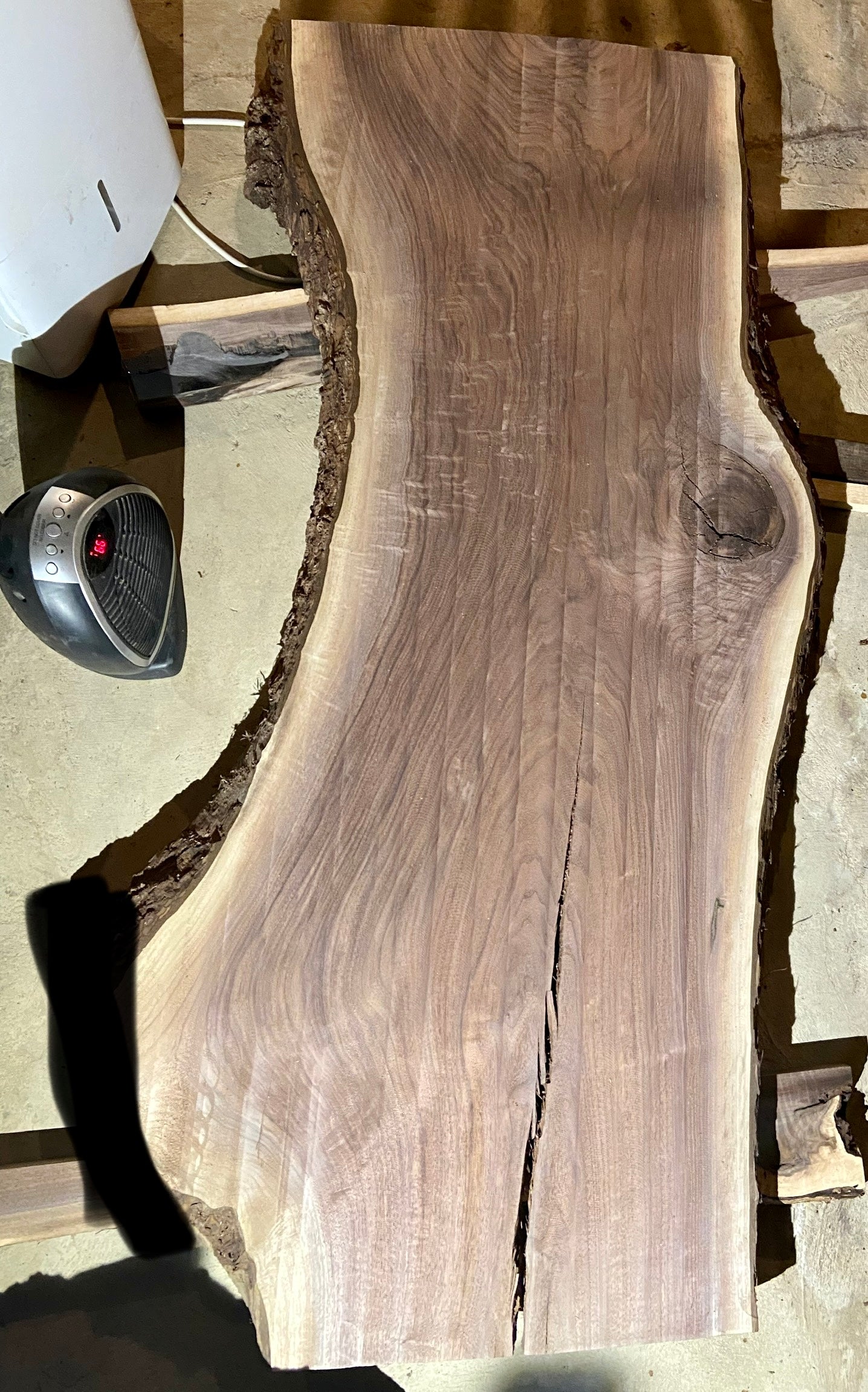 Large Walnut Coffee Table with Handcrafted Bowties