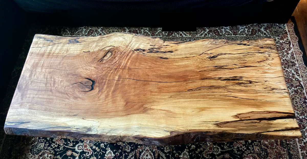 High Figure Large Live Edge Spalted Sycamore Coffee Table