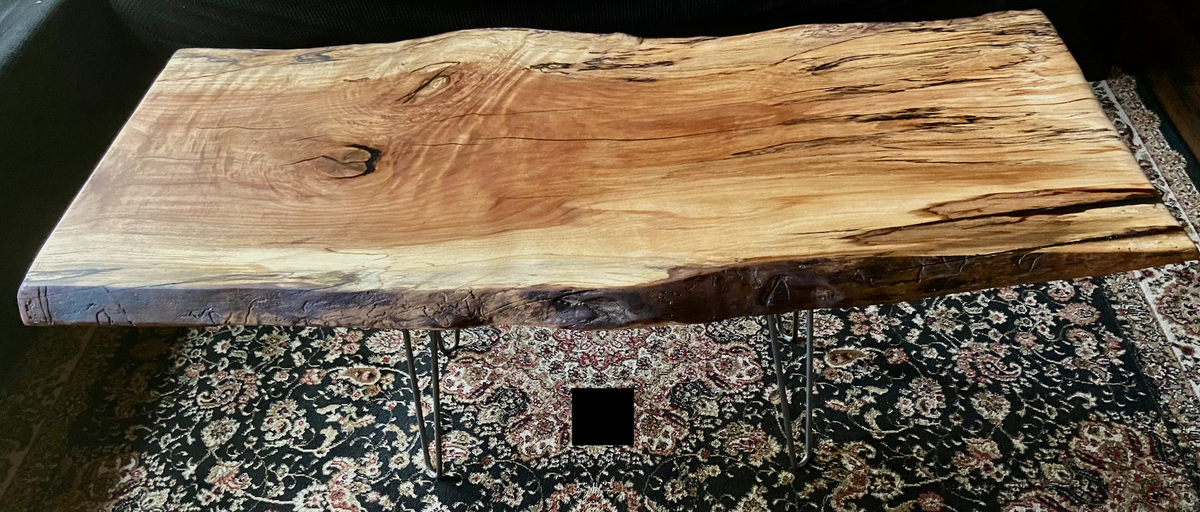 High Figure Large Live Edge Spalted Sycamore Coffee Table