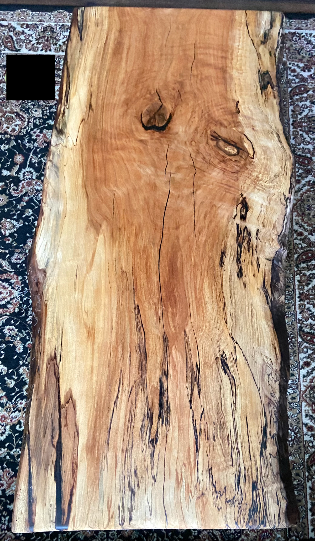 High Figure Large Live Edge Spalted Sycamore Coffee Table