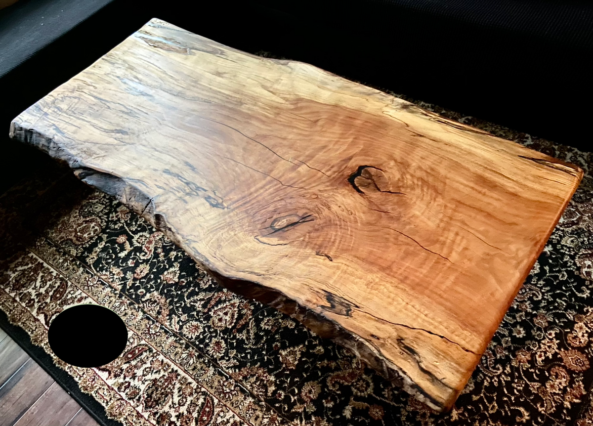 High Figure Large Live Edge Spalted Sycamore Coffee Table