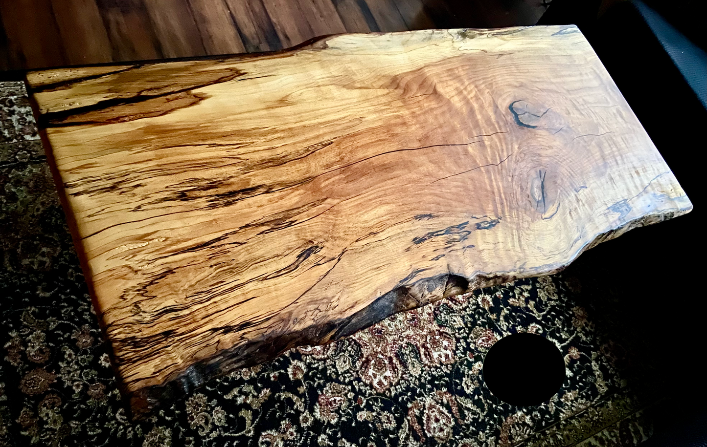 High Figure Large Live Edge Spalted Sycamore Coffee Table