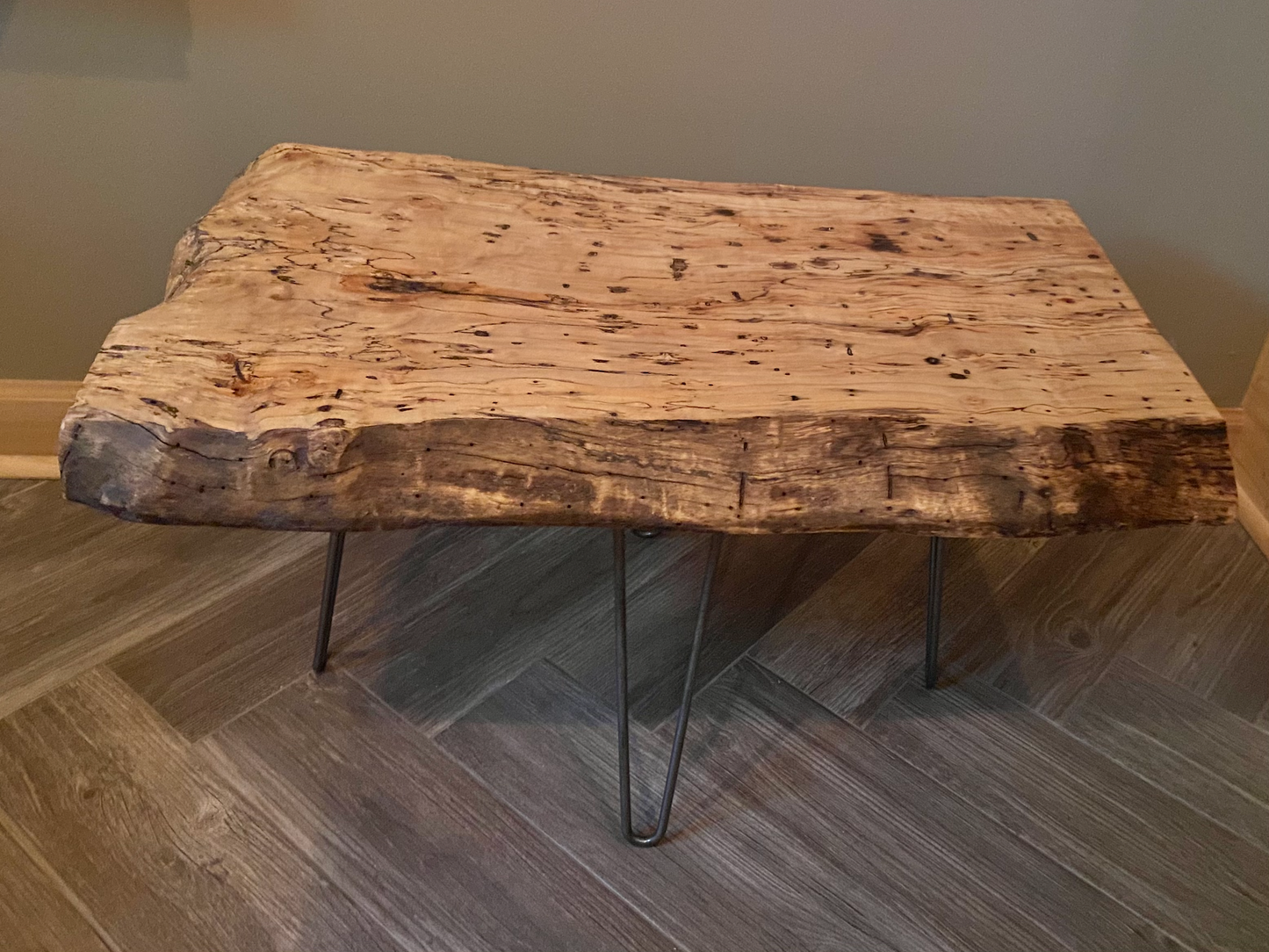 rustic rugged spalted maple live edge coffee table unique spalted maple coffee table spalted maple slab with burls