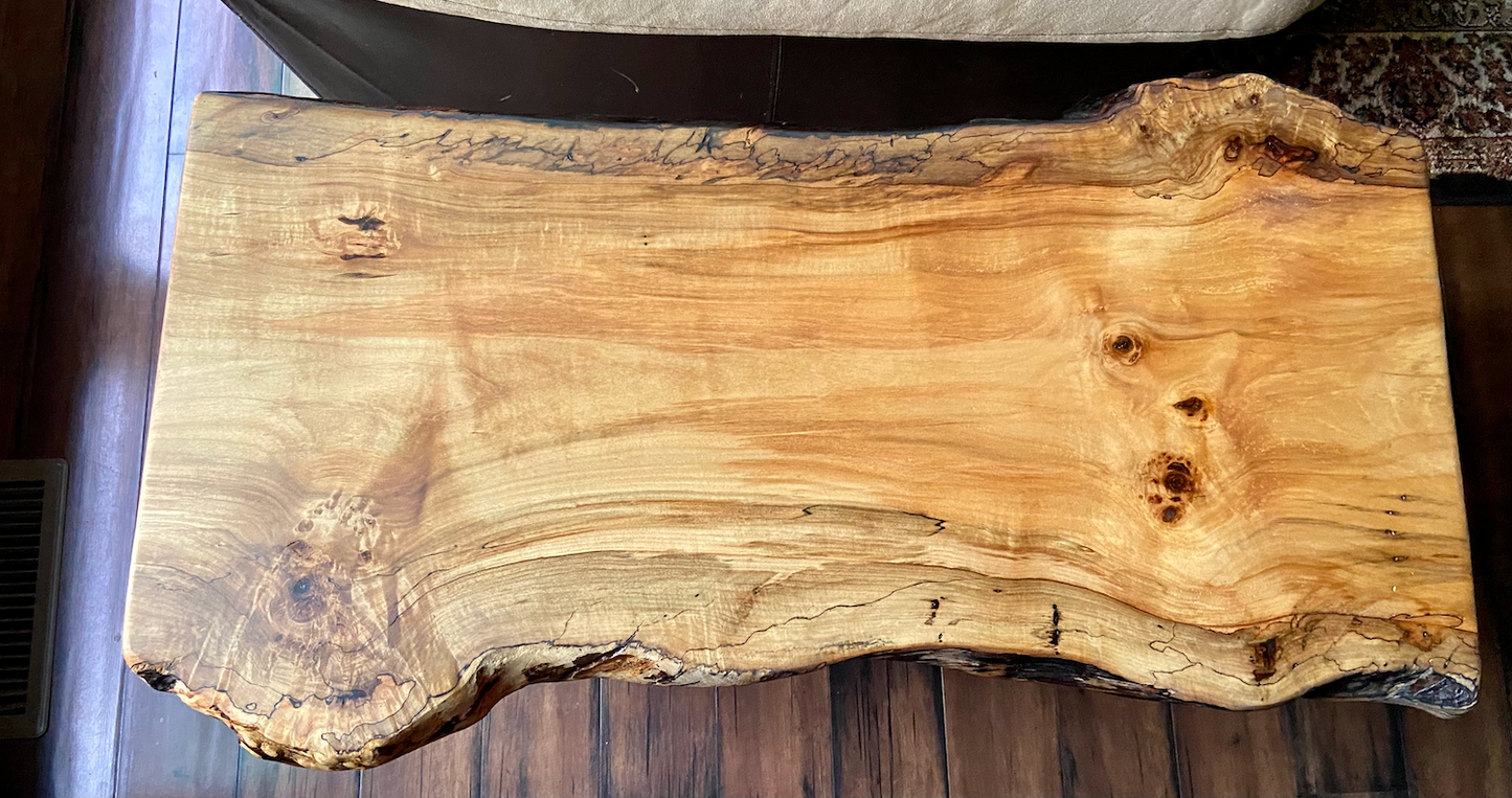 High Figure Maple Table Set w/ Shelf