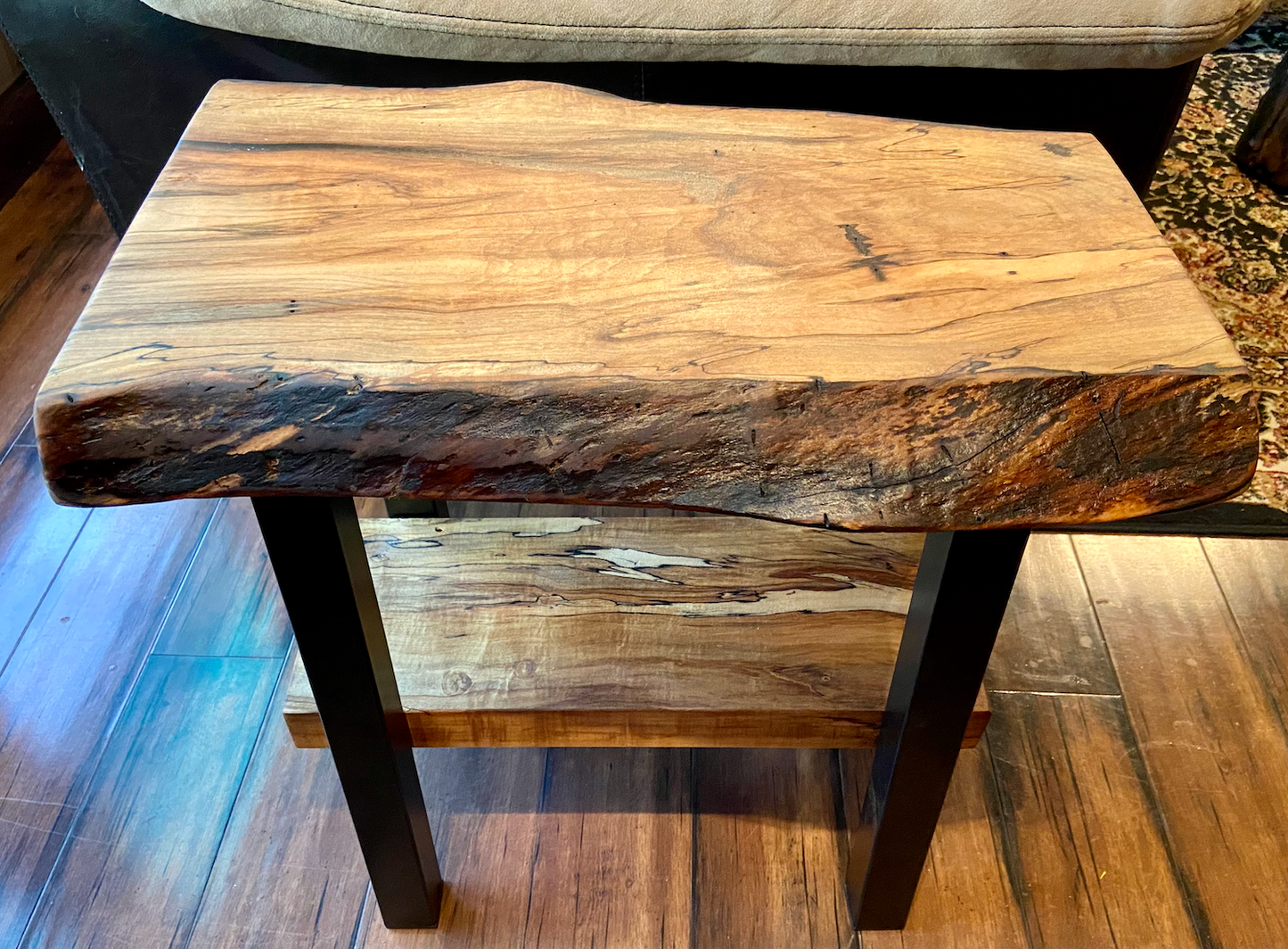 High Figure Maple Table Set w/ Shelf