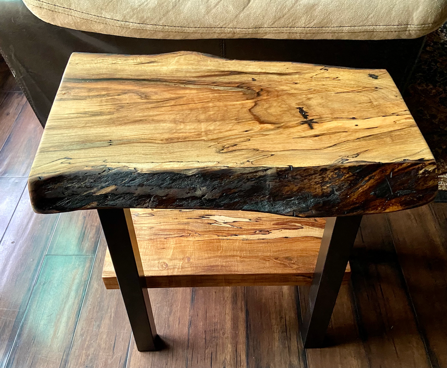 High Figure Maple Table Set w/ Shelf