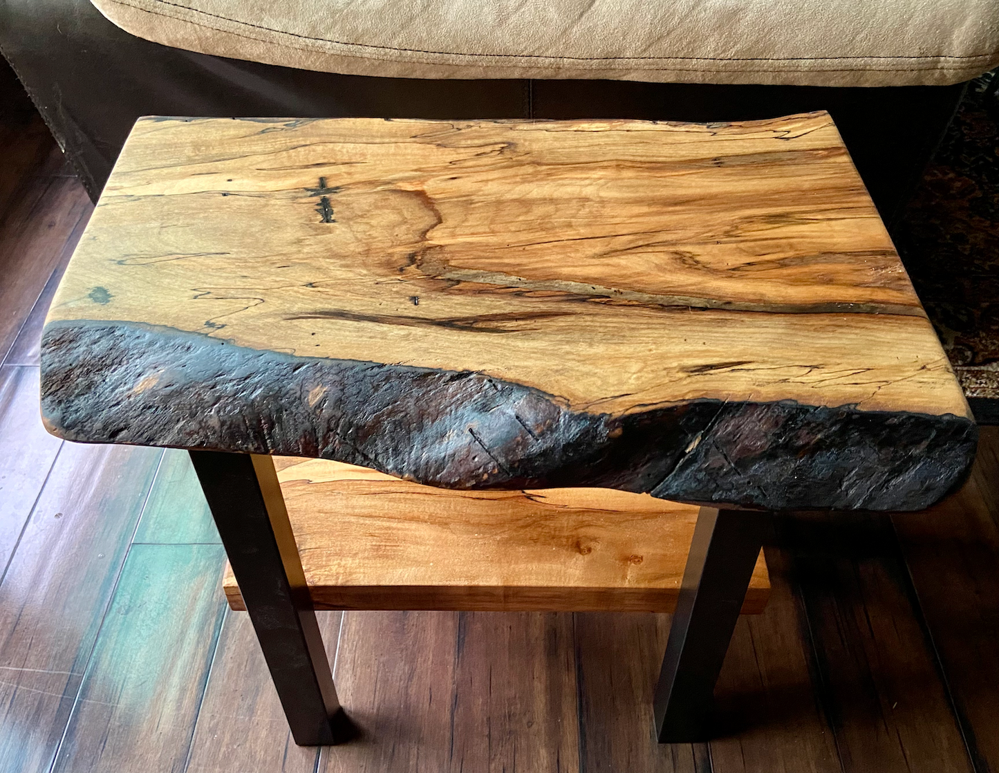 High Figure Maple Table Set w/ Shelf