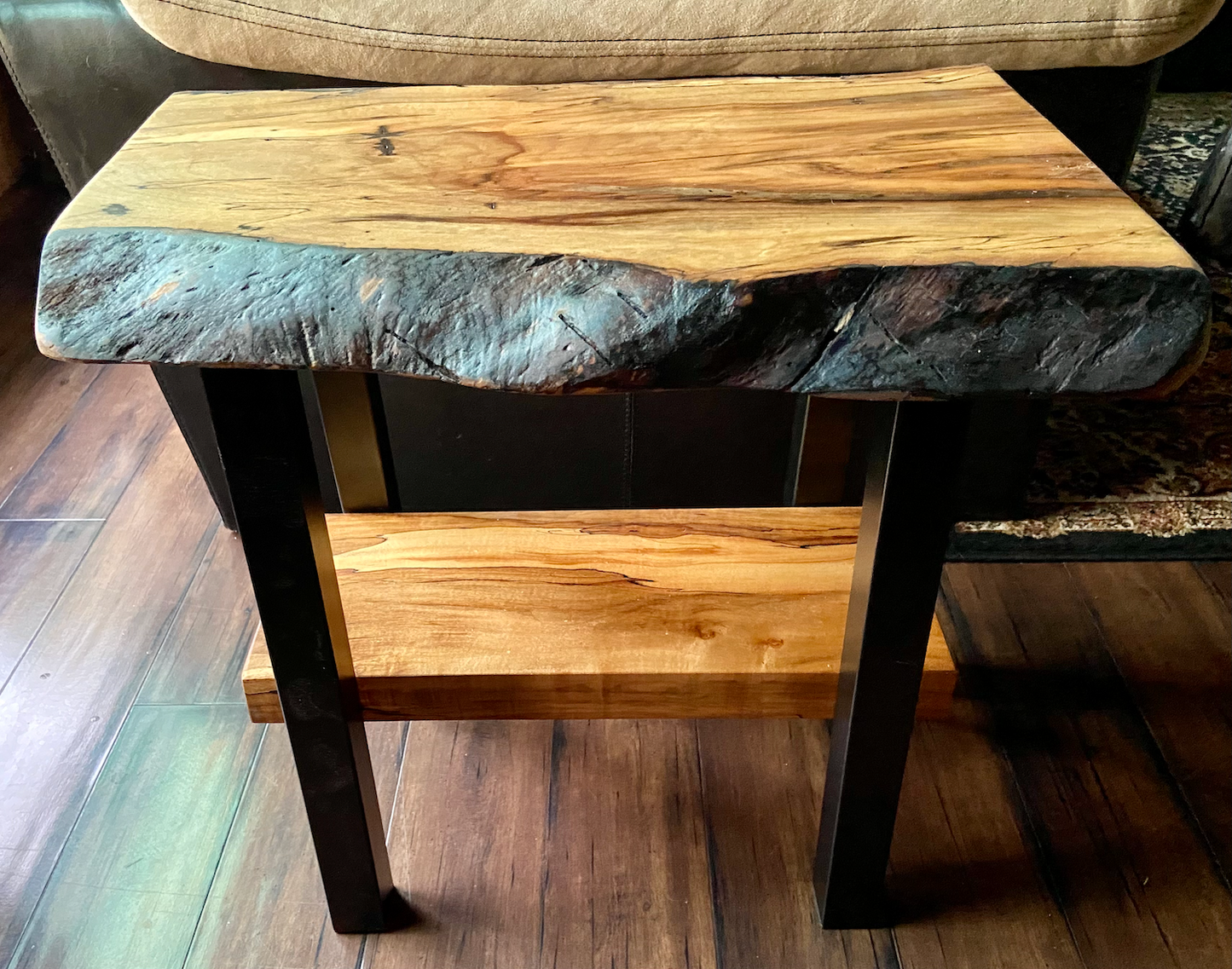 High Figure Maple Table Set w/ Shelf