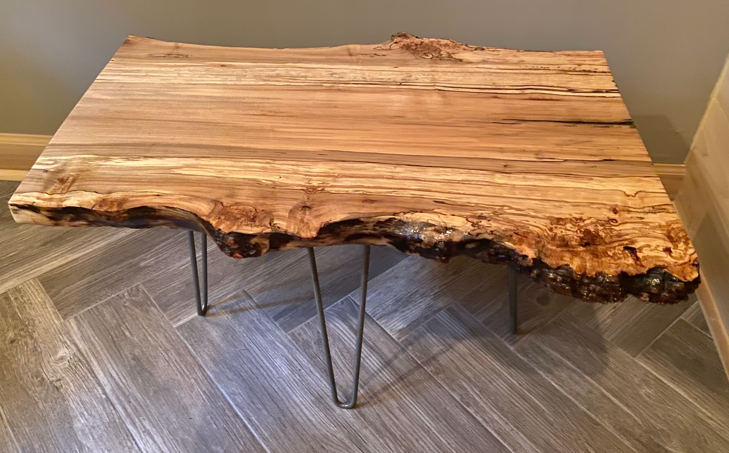 rustic rugged spalted maple live edge coffee table unique spalted maple coffee table spalted maple slab with burls