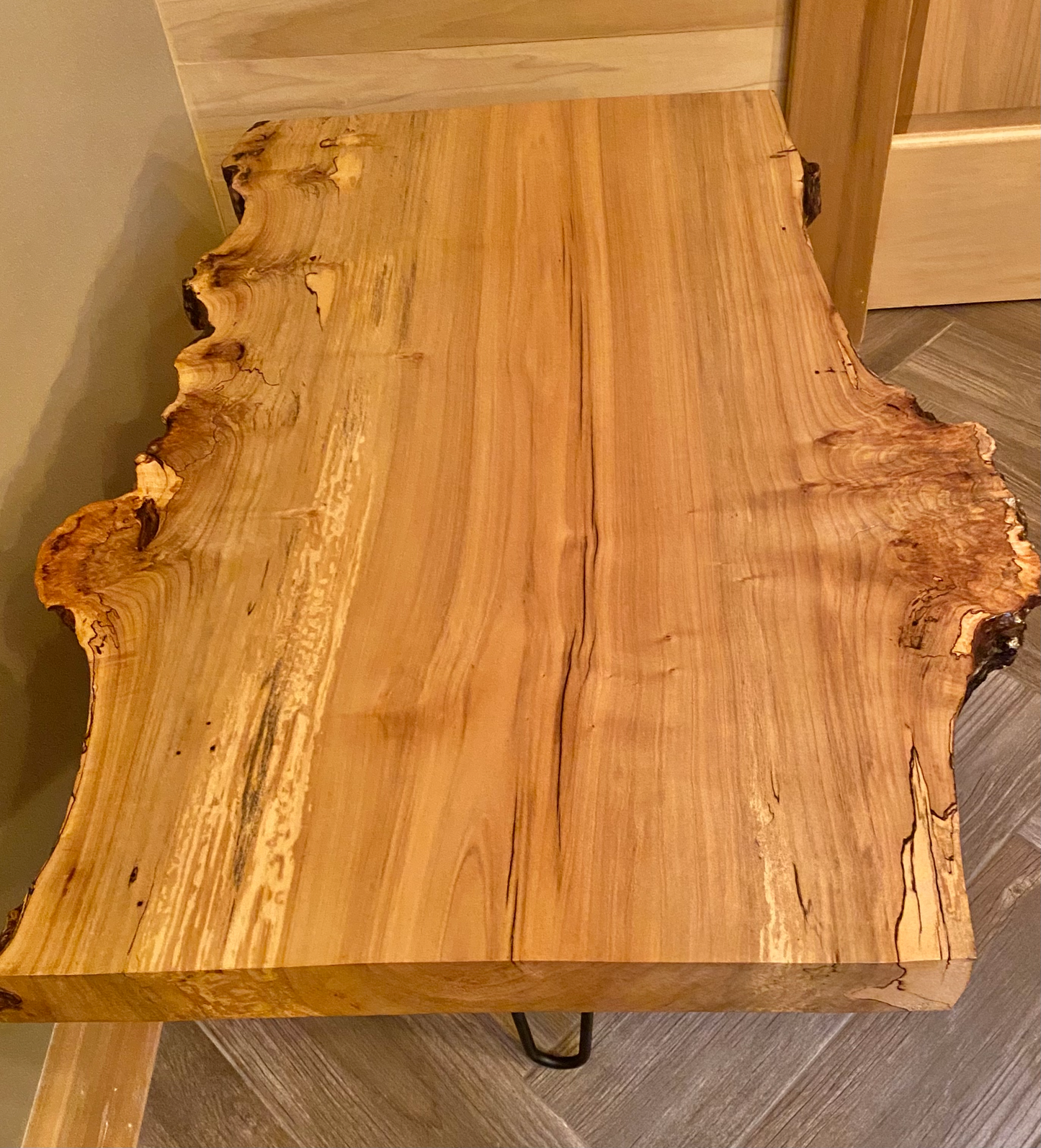 rustic rugged spalted maple live edge coffee table unique spalted maple coffee table spalted maple slab with burls