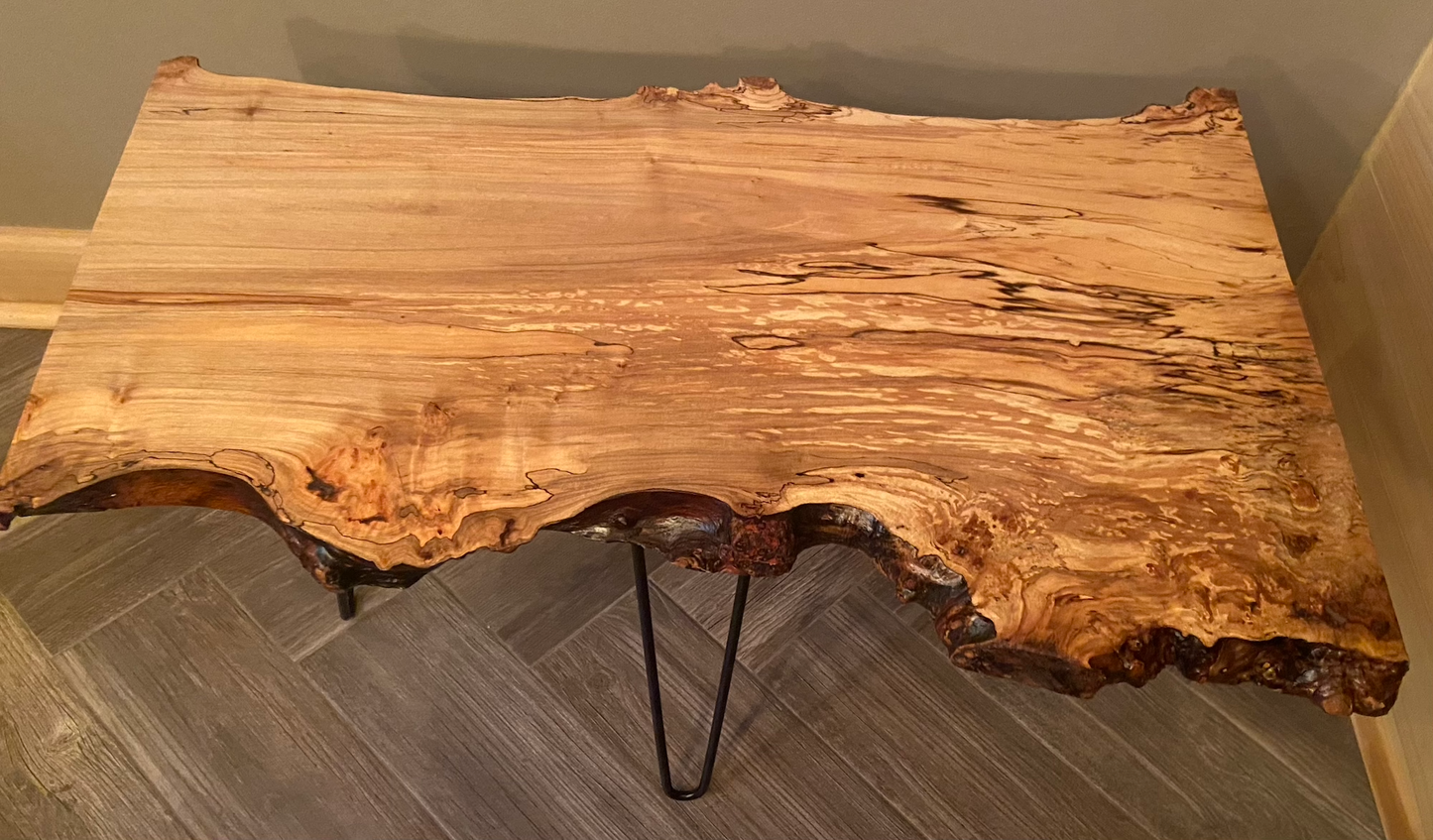 rustic rugged spalted maple live edge coffee table unique spalted maple coffee table spalted maple slab with burls