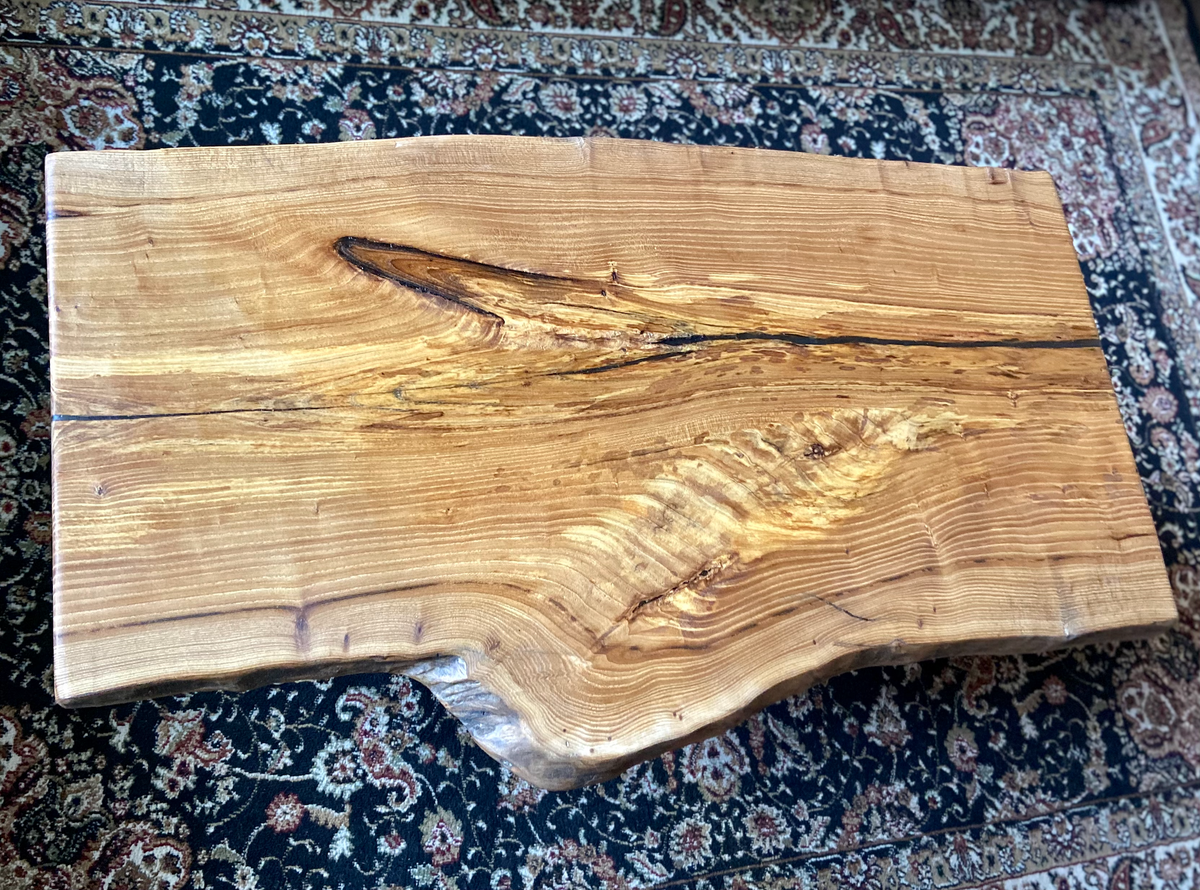 Unique Live Edge English Chestnut Coffee Table with Beautiful Grain Patterns