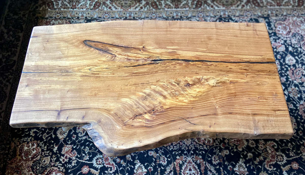 Unique Live Edge English Chestnut Coffee Table with Beautiful Grain Patterns