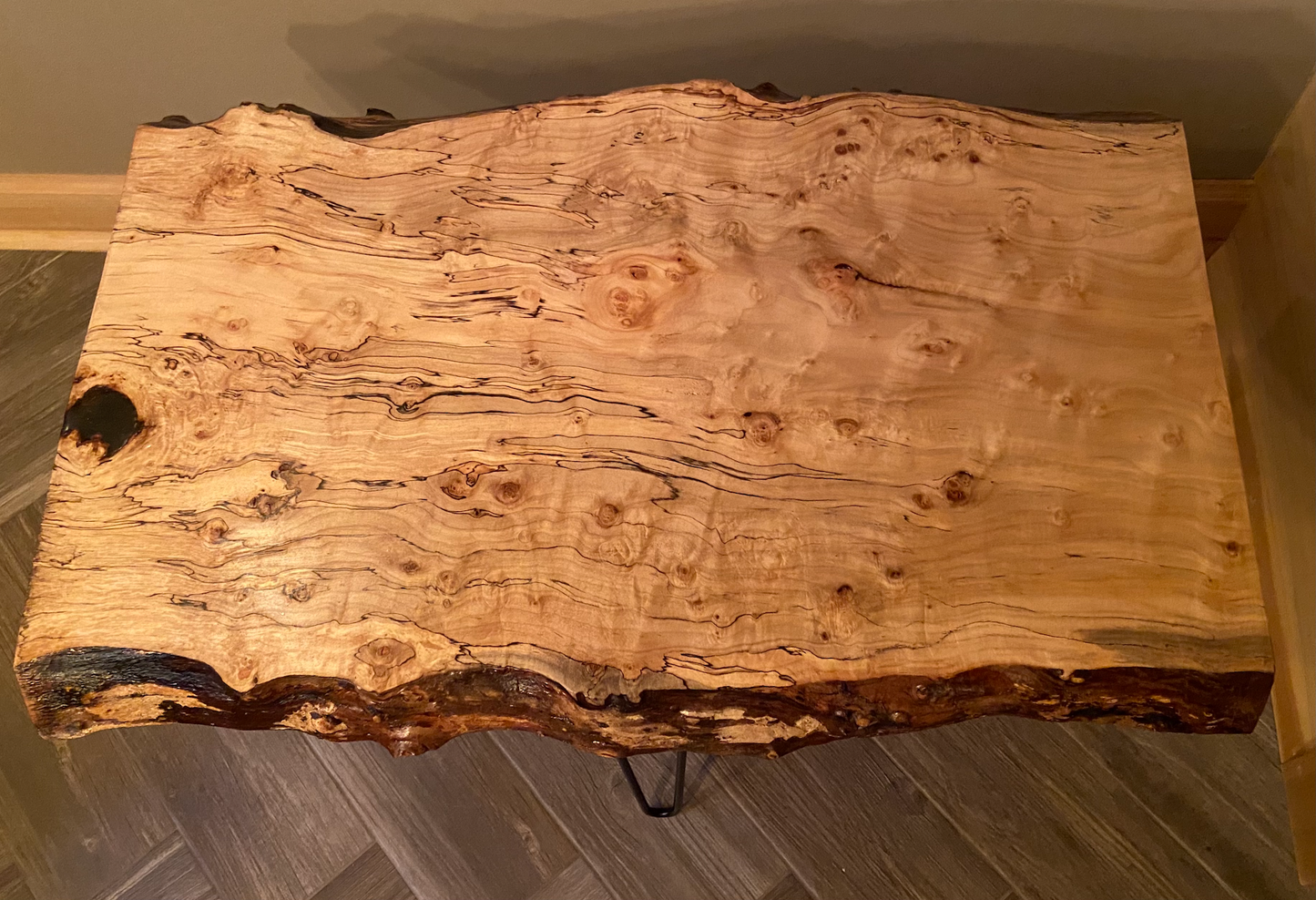 rustic rugged spalted maple live edge coffee table unique spalted maple coffee table spalted maple slab with burls