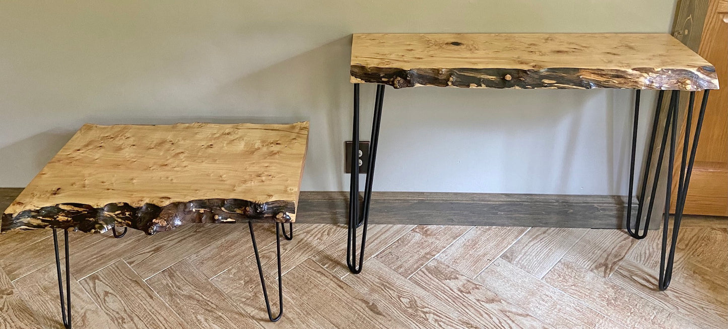 rustic rugged spalted maple live edge coffee table unique spalted maple coffee table spalted maple slab with burls