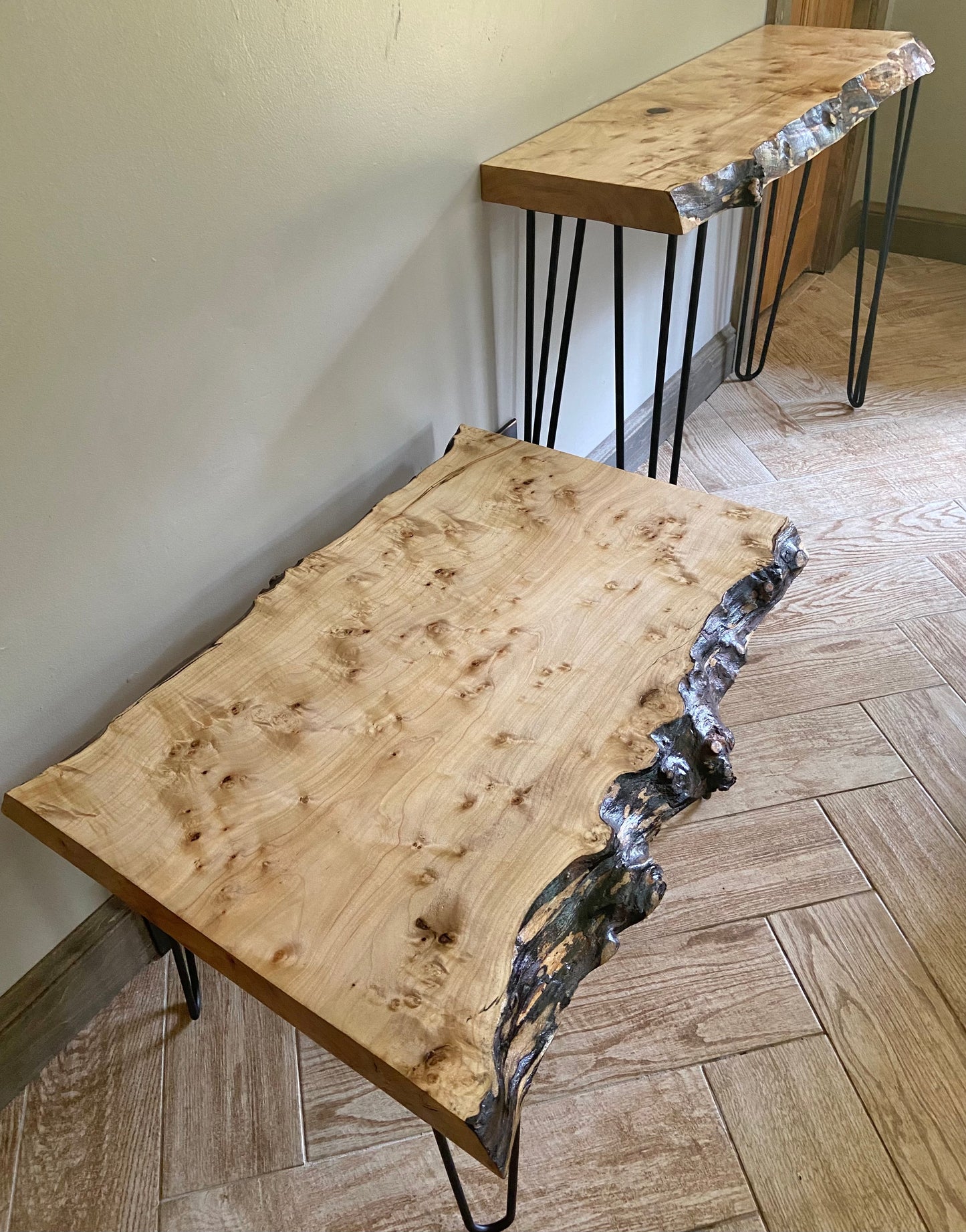 Spalted Maple Console Table and End Table Set (SOLD)