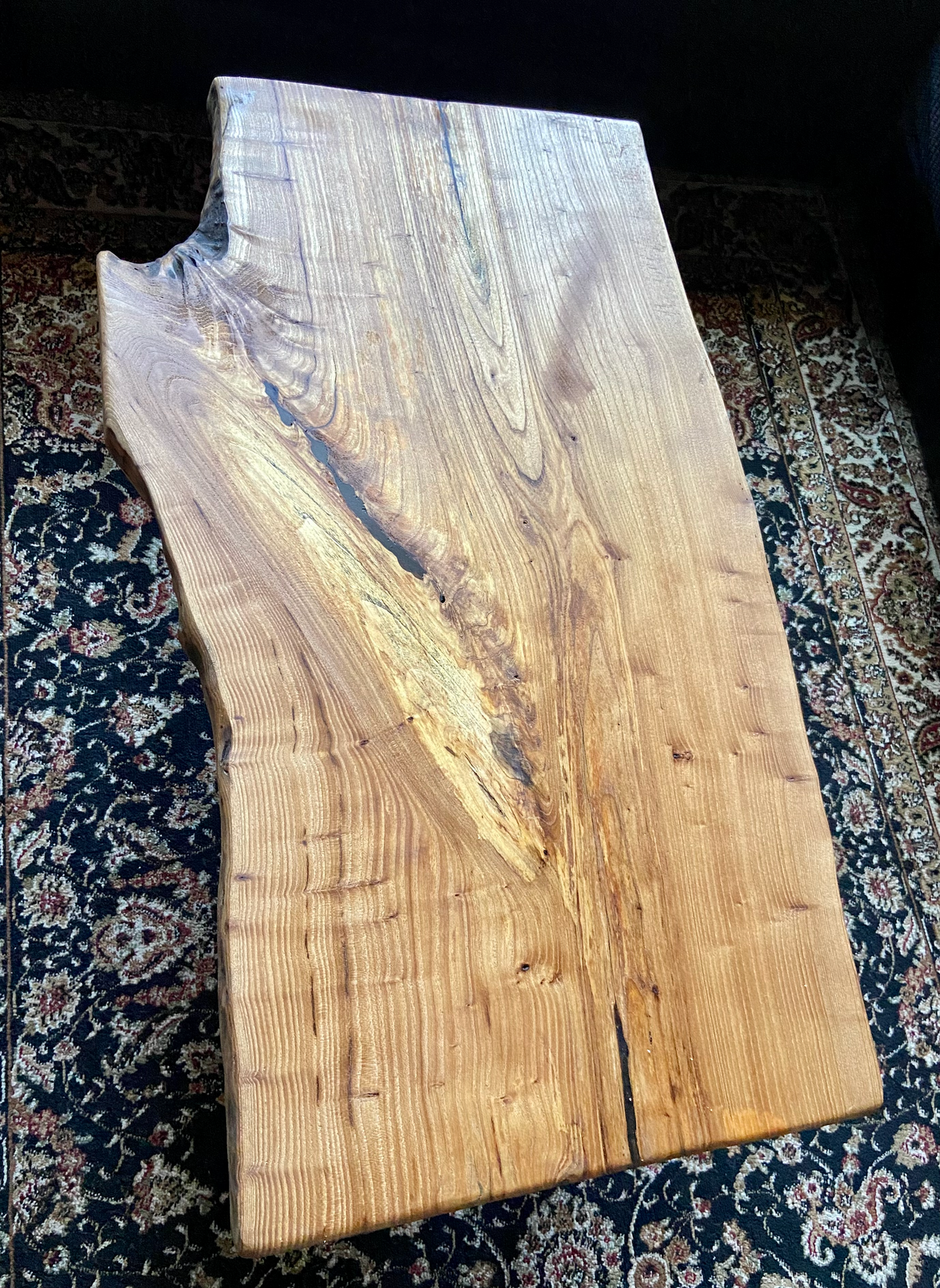 Naturally Beautiful Live Edge Chestnut Coffee Table with Unique Shape