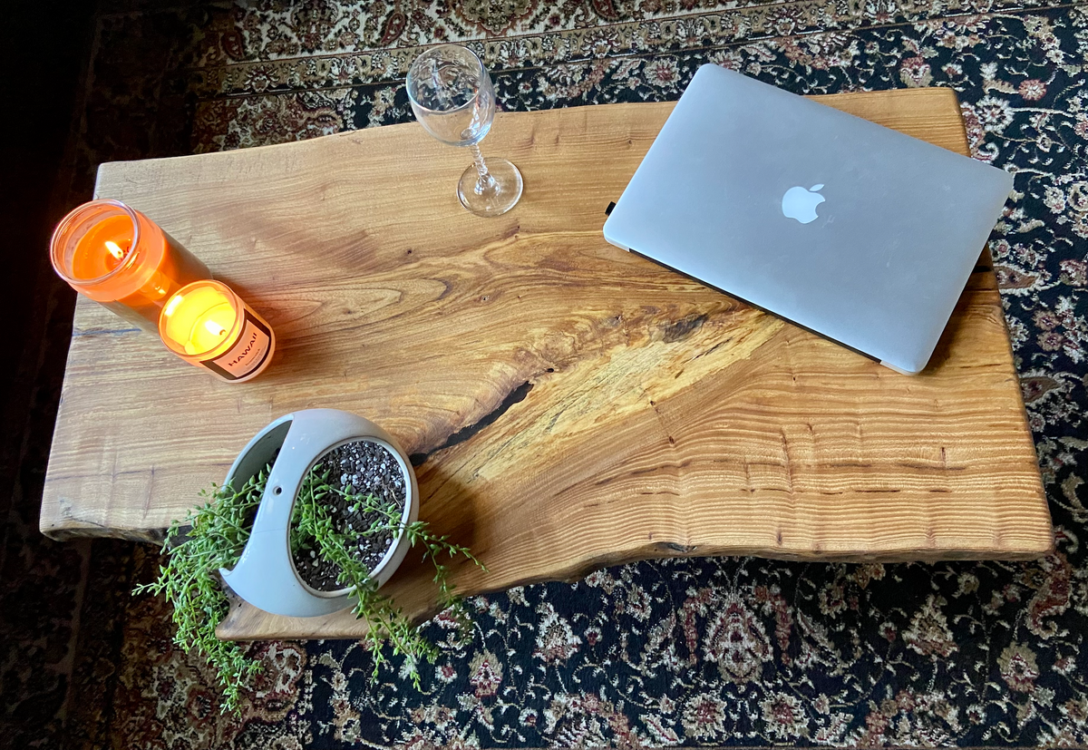 Naturally Beautiful Live Edge Chestnut Coffee Table with Unique Shape