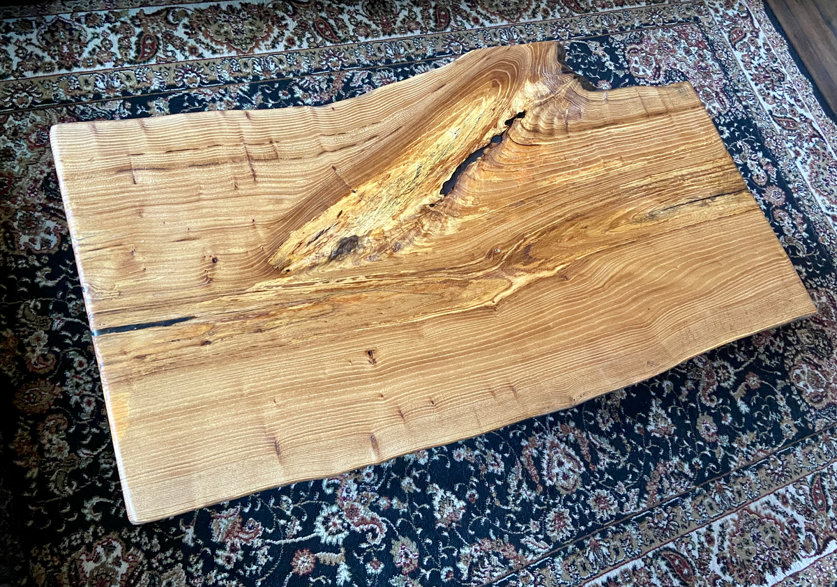 Naturally Beautiful Live Edge Chestnut Coffee Table with Unique Shape