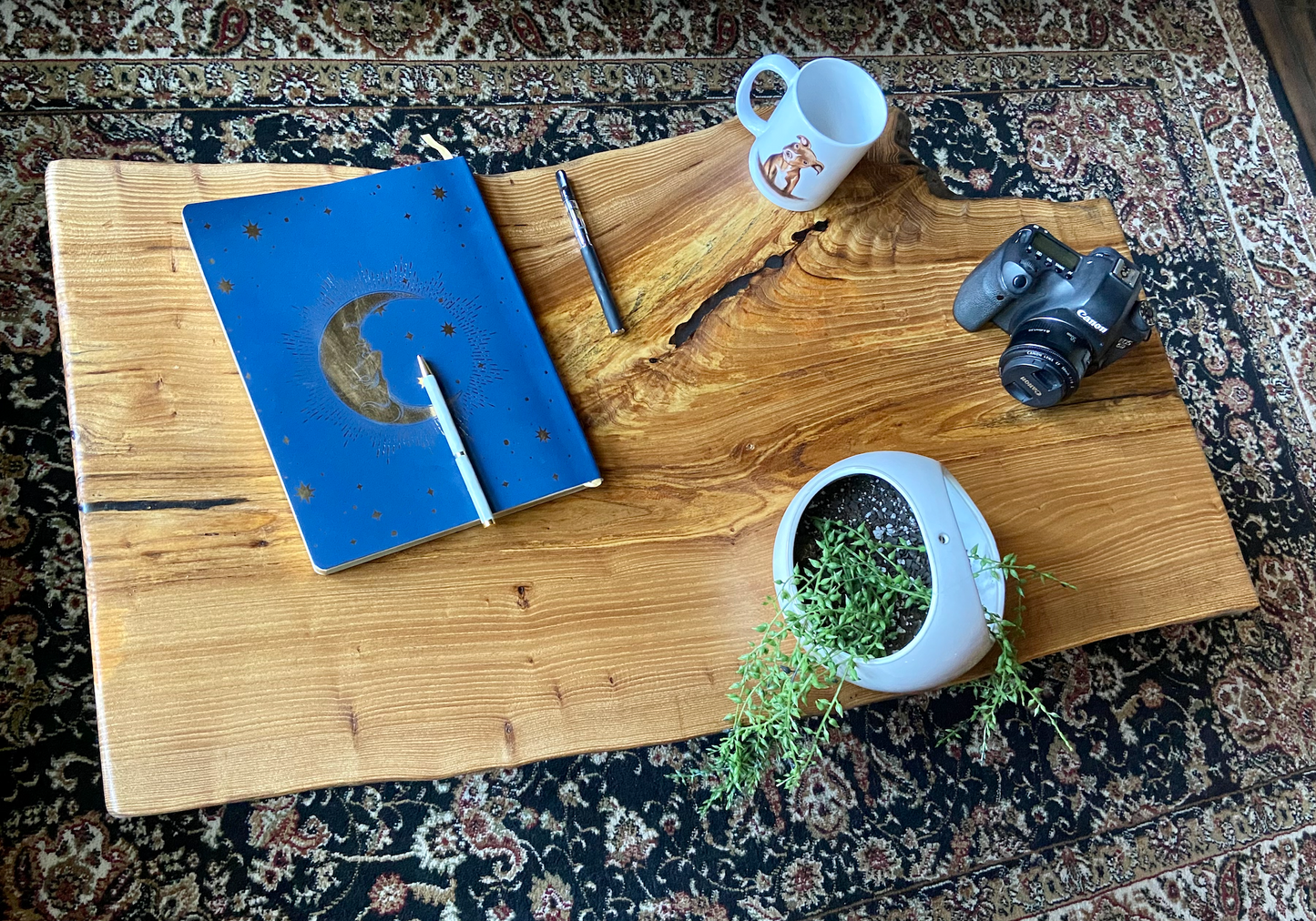 Naturally Beautiful Live Edge Chestnut Coffee Table with Unique Shape