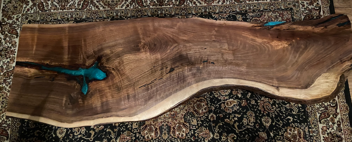 live edge walnut coffee table turquoise epoxy blue epoxy rustic coffee table rugged table unique coffee table