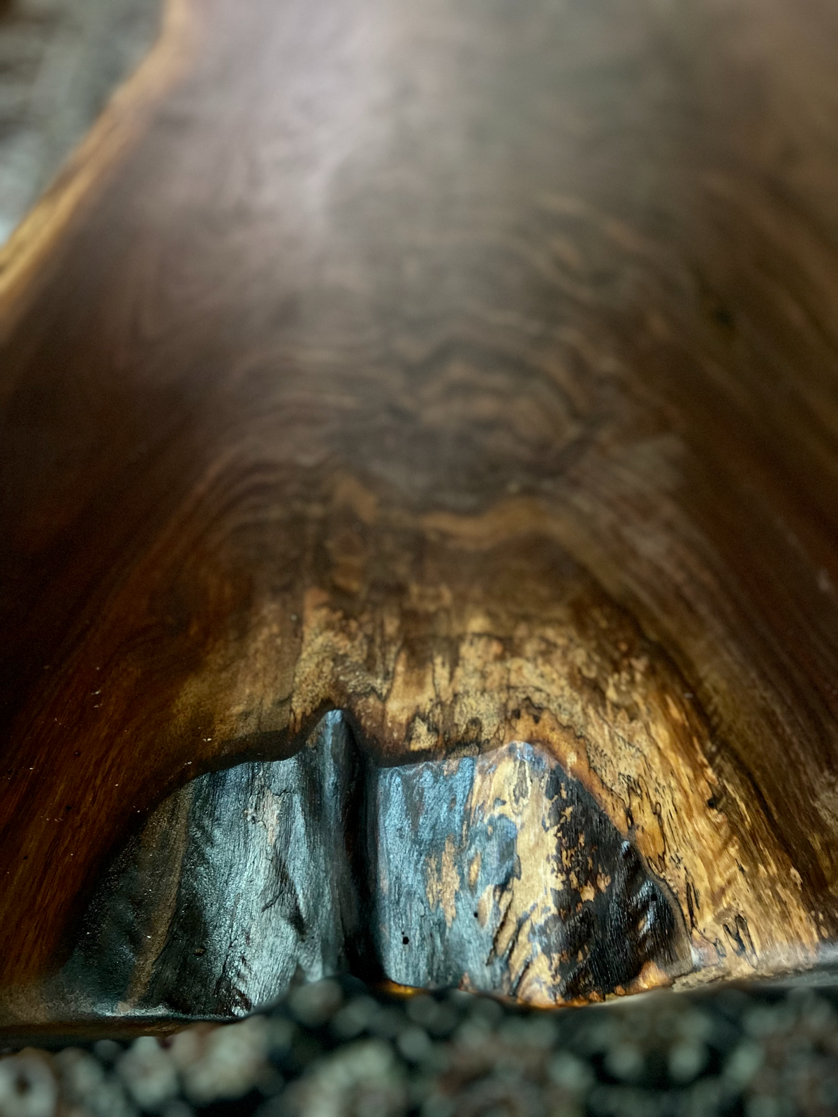 Naturally Forked Live Edge Walnut Coffee Table, Rustic Natural Edge Black Walnut Wood, Live Edge Console Table, Unique Live Edge Wood Table