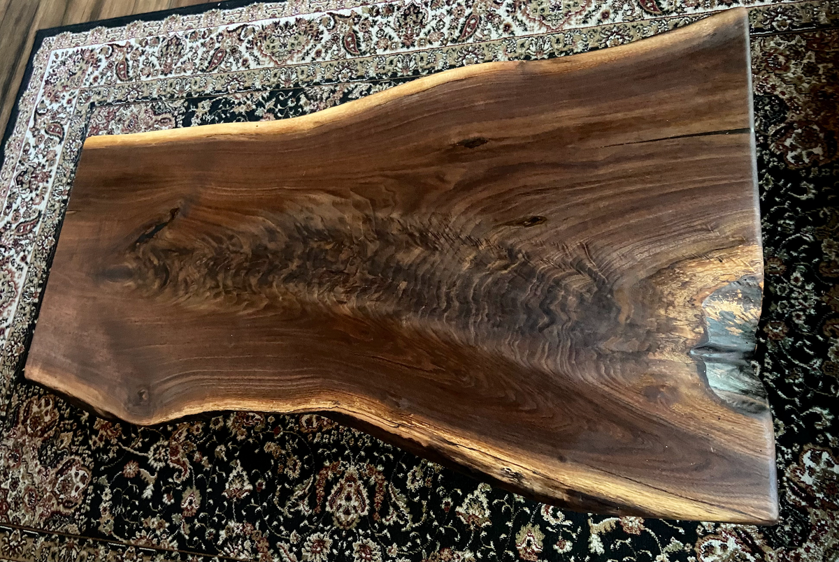 Naturally Forked Live Edge Walnut Coffee Table, Rustic Natural Edge Black Walnut Wood, Live Edge Console Table, Unique Live Edge Wood Table