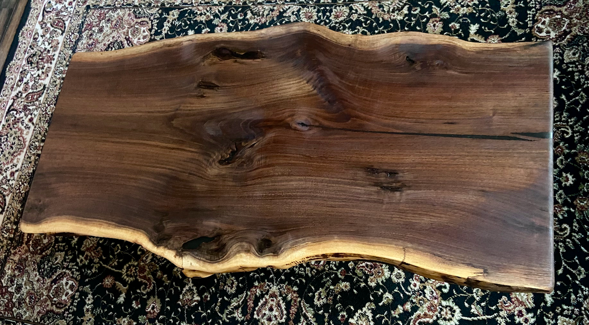 Rustic Live Edge Walnut Coffee Table, Live Edge Walnut Wood Coffee Table, Natural Edge Black Walnut Coffee Table, Rustic Coffee Table