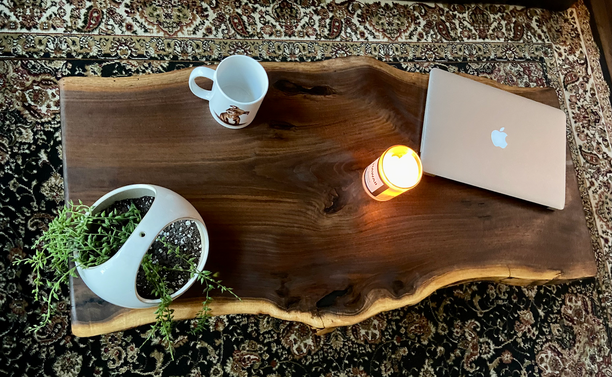 Rustic Live Edge Walnut Coffee Table, Live Edge Walnut Wood Coffee Table, Natural Edge Black Walnut Coffee Table, Rustic Coffee Table