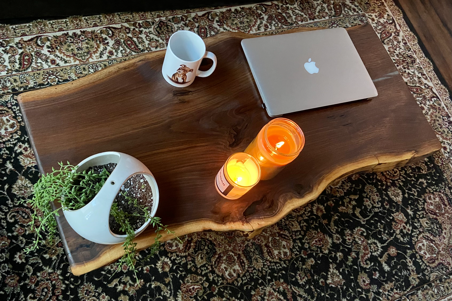 Rustic Live Edge Walnut Coffee Table, Live Edge Walnut Wood Coffee Table, Natural Edge Black Walnut Coffee Table, Rustic Coffee Table