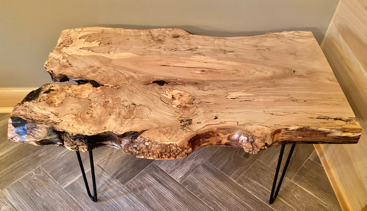 Blonde and Gray Live Edge Maple with Lots of Spalting
