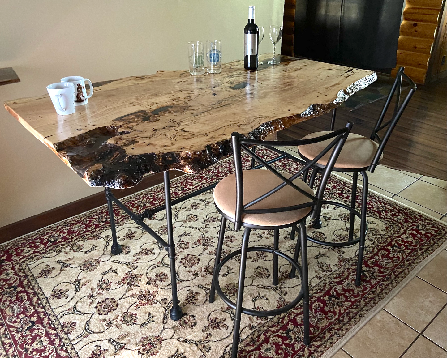 rustic maple table rugged maple table unique spalted maple live edge table