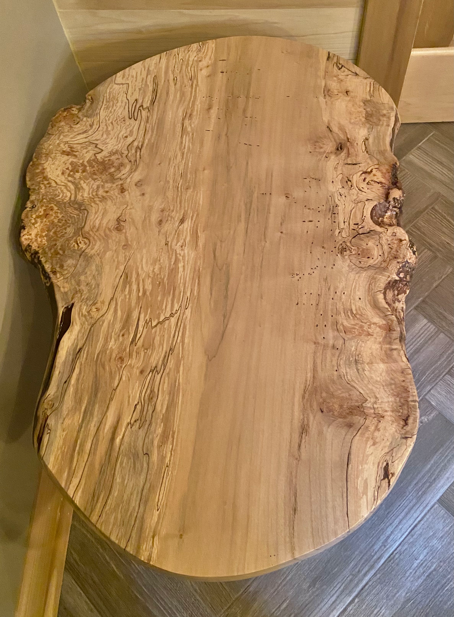 Rounded Live Edge Spalted Maple Coffee Table